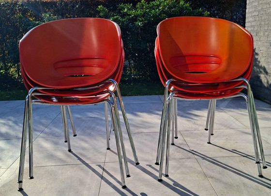 Image 1 of Set of 6 vintage Sintesi Orbit Large chairs – iconic Italian design
