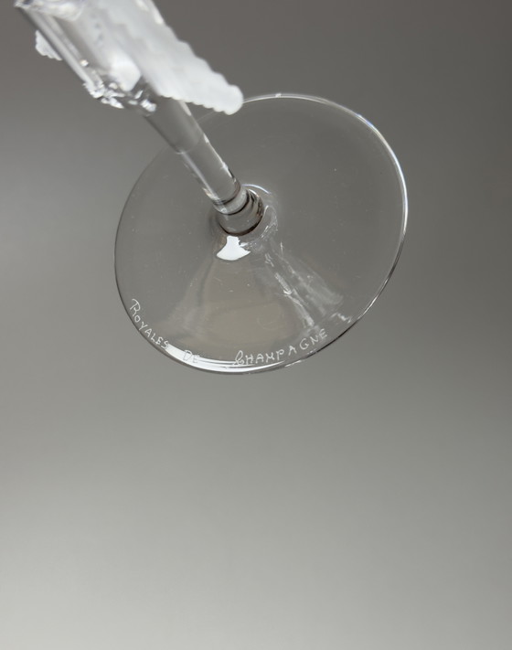Image 1 of Paar Art Deco kristallen champagneglazen - Royales de Champagne, Frankrijk