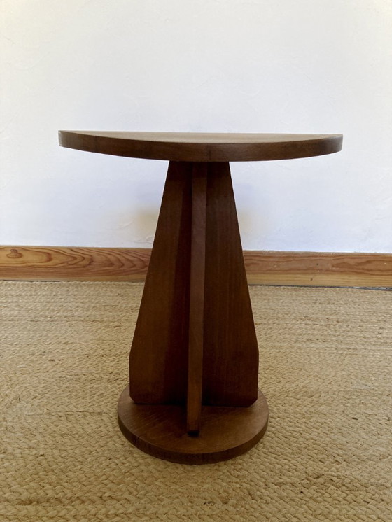 Image 1 of Wooden stool with convex seat