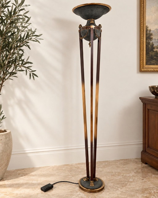 Large MARINER Spain Floor light – Bronze, Brass and Patina – Vintage