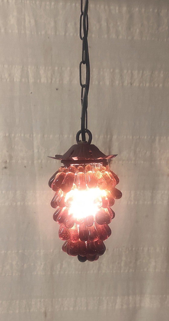 Image 1 of Hanglamp van Muranoglas in de vorm van een druif - midden 20e eeuw