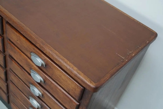 Image 1 of Armoire de mercerie vintage en chêne français, années 1950