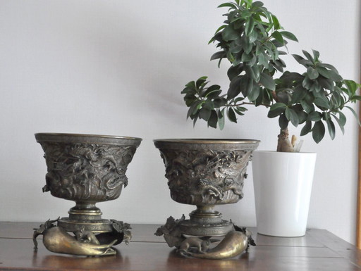 Japan - Paar Räuchergefäße - Edo-Zeit - Signiert KOMIN JU (Ref. 2912)