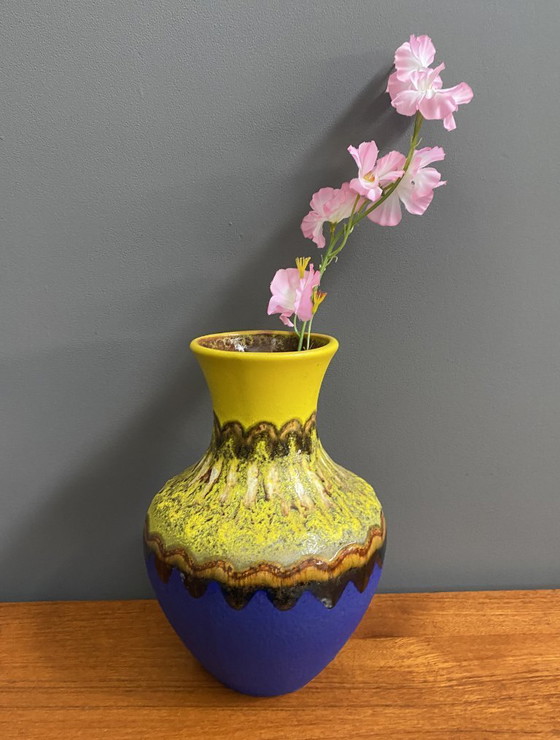 Image 1 of Yellow and Blue vase by Carstens Tönnieshof 1960s WGP