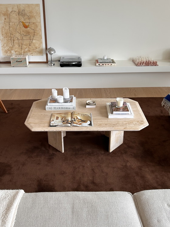 Image 1 of Vintage travertine coffee table 