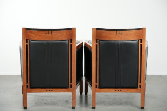 Set di 2 poltrone in pelle nera, modello Art Deco di Schuitema, serie Decoforma, in buone condizioni. (photo 3 of 14)