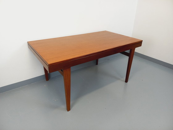 Image 1 of Table à Manger Scandinave Vintage des Années 50 60 en Teck avec Rallonge