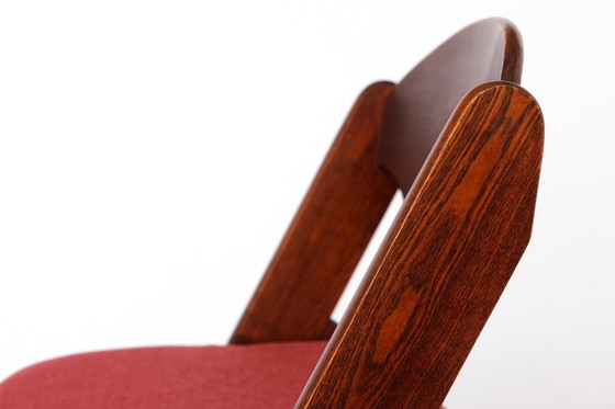 Image 1 of Chaise italienne vintage (1/2), années 1980, hêtre foncé, revêtement bordeaux