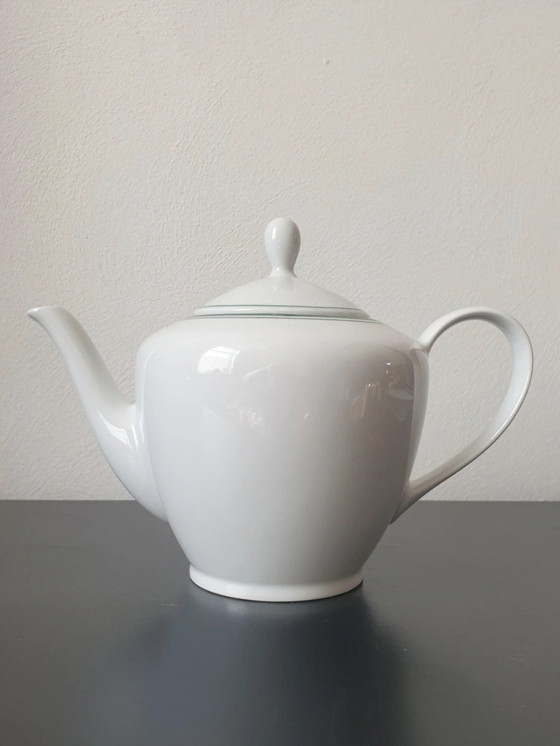 Image 1 of Mitterteich Bavaria Tea Set - Model 'Fanara' - Timeless Green Trim (3-piece, 1960s/70s)