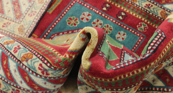 Image 1 of Origineel handgeknoopt oud Kazak tapijt 160 x 110 cm