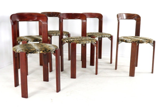Set di 6 sedie Bruno Rey per Kusch & Co con stampa tigrata vintage – Sedie da pranzo, Wood (photo 4 of 24)