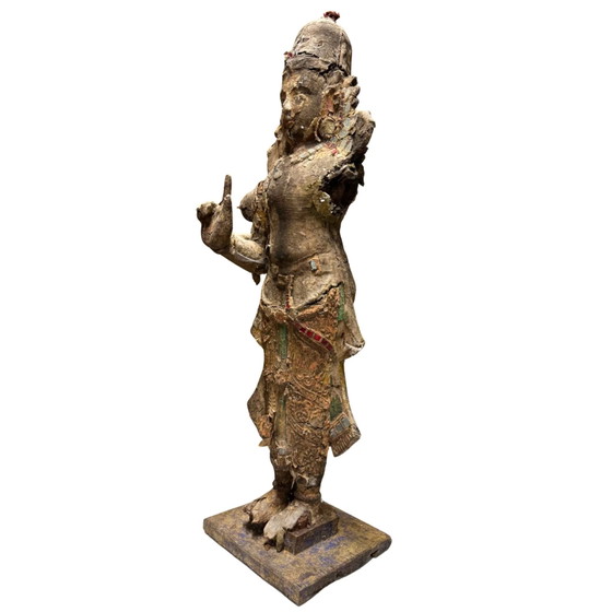Esculturas monumentales de templo Venugopala Krishna del sur de la India – Siglo XVIII – Madera con – Wood (photo 9 of 10)