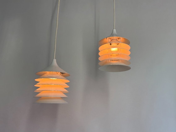 Image 1 of 2x Vintage IKEA lamp: witte Duett T202, Bent Gantzel Boysen