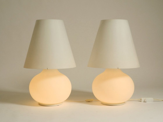 Image 1 of Two large original 1980s Leucos Paralume table lamps, made in Italy | height 73 cm | 28,7"