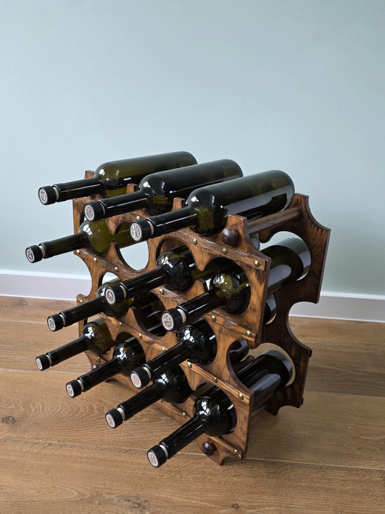 Image 1 of Brutalistisches Weinregal für 14 Flaschen | 70er Jahre