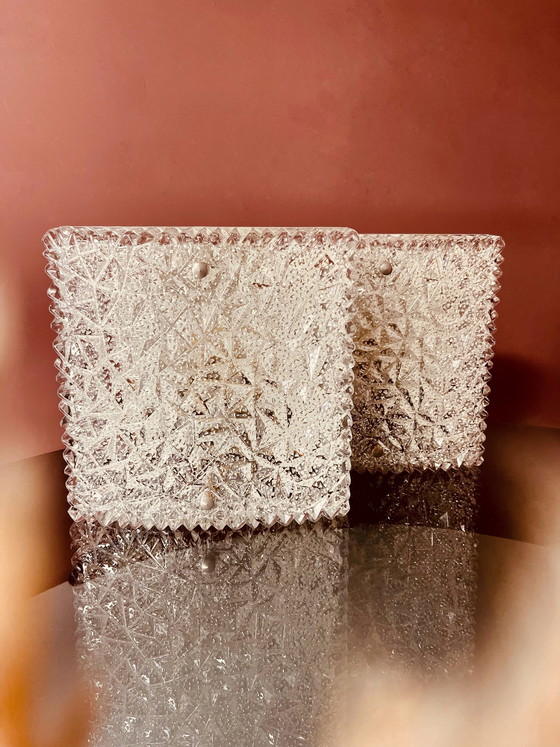 Image 1 of Set Hoffmeister Eisglas-Wandlampen