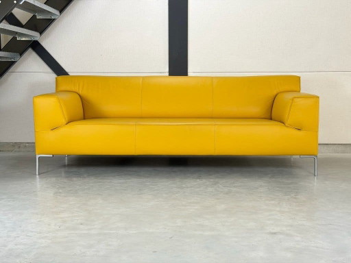 Design on Stock Bloq Canapé 3 places - cuir jaune ocre