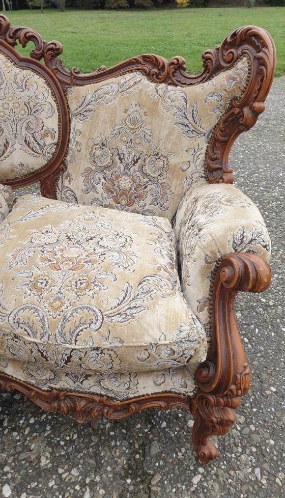 Canapé Baroque Italien – Meubles, Textile, Wood (photo 3 of 7)
