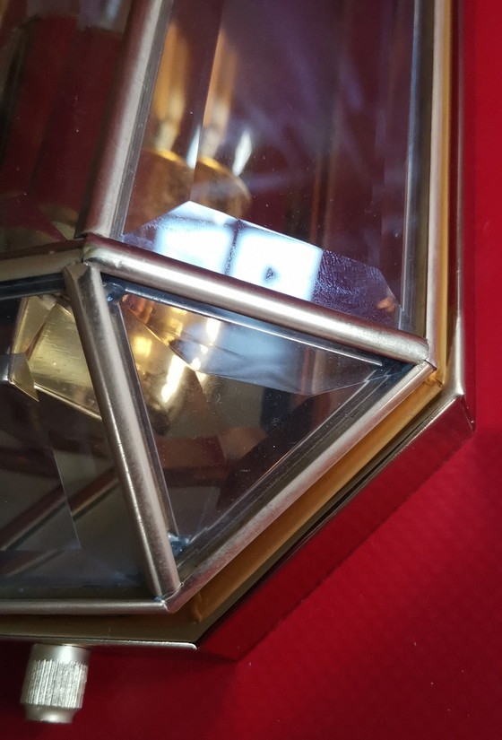 Image 1 of Hollywood Regency Mid-century wall lamps by W. Müller Munich, 1970s brass and gold