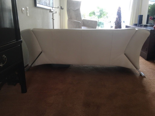 2.5-seater sofa Rolf Benz - leather - white