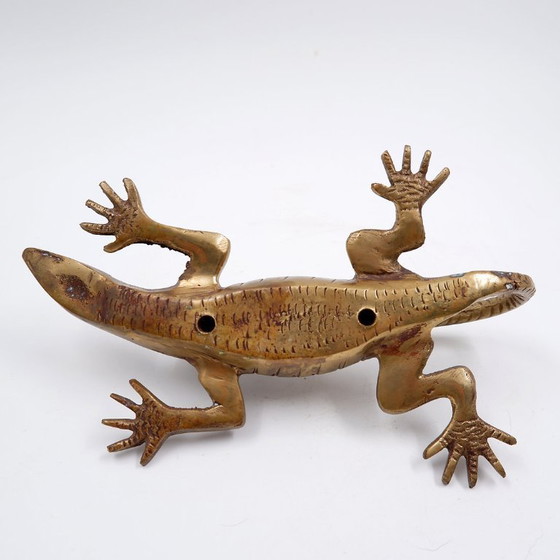 Image 1 of Messinggriff in Form einer Komodo-Echse