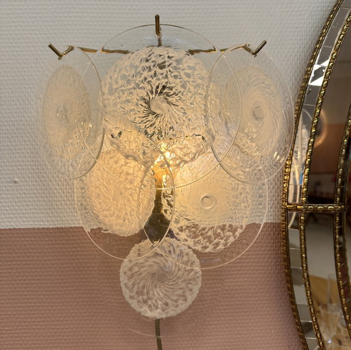 Set of Italian Vistosi Murano glass sconces from 1960.