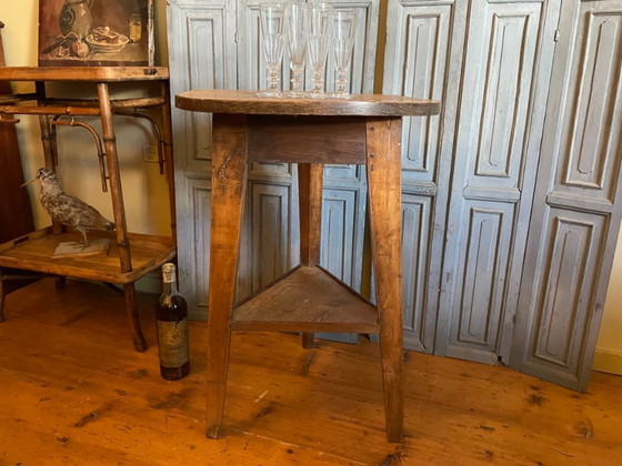 Cricket Table Side Table 19th Century, Wood, Brown, Rustic (photo 2 of 10)