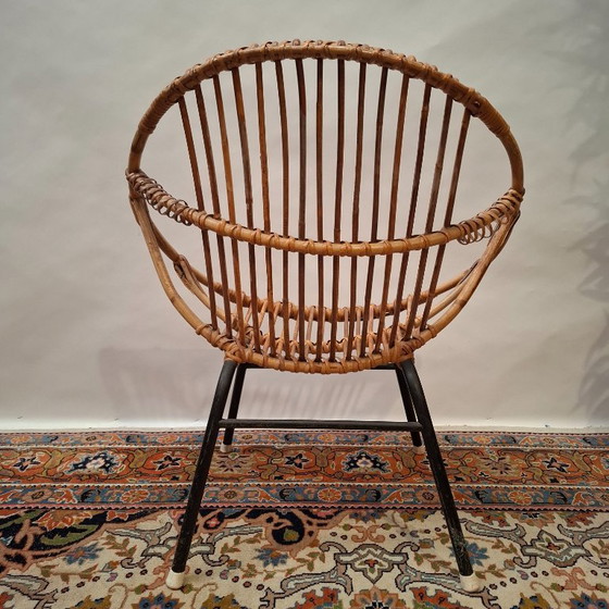 Vintage Kuipstoeltje Kindermodel – Stoelen / fauteuils, Metal, Rattan (photo 8 of 10)