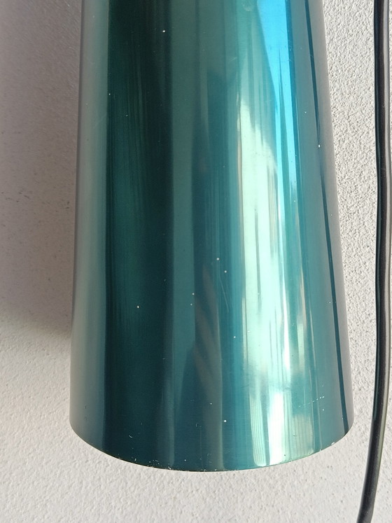 Image 1 of Vintage hanglamp van Lisa Johansson-Pape voor Orno, Finland, jaren 60, groen metaal, Scandinavisch design.