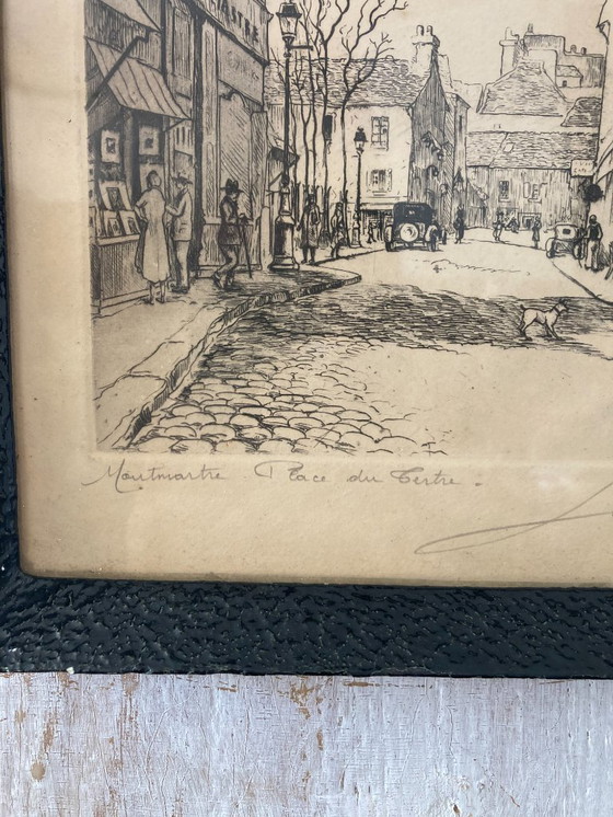 Image 1 of Altes Gemälde von Montmartre in Paris