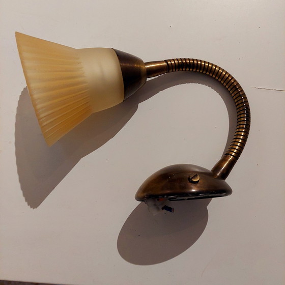 Image 1 of Small Brass Lucezia Gooseneck Vintage Wall Light
