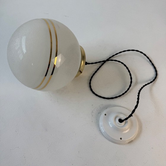 Image 1 of COPPIA DI LAMPADE A SOSPENSIONE VINTAGE IN VETRO GRANITO XL