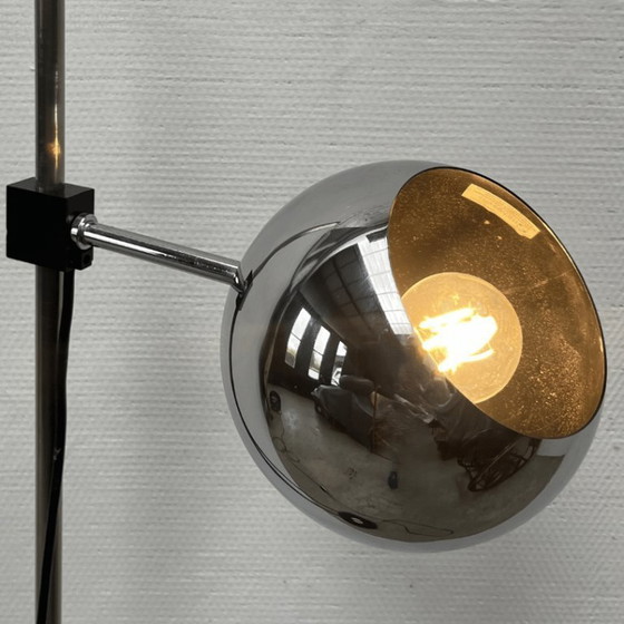 Image 1 of Lampadaire chromé avec sphère, style Space Age - Staff Leuchten