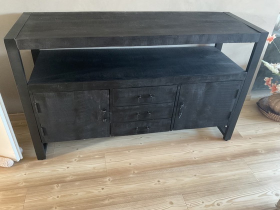 Beautiful Sideboard Made of Mango Wood and Metal (photo 12 of 12)