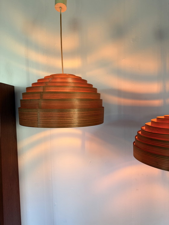 Image 1 of 2x lampade a sospensione vintage a stecche, Hans Agne Jakobsson '60