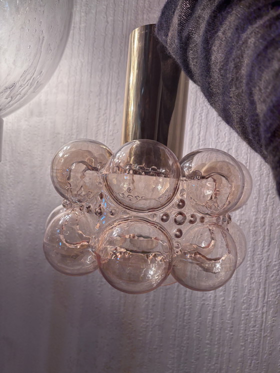 Image 1 of Amber bubble glass ceiling light By Helena Tynell For Limburg, Germany 1960s