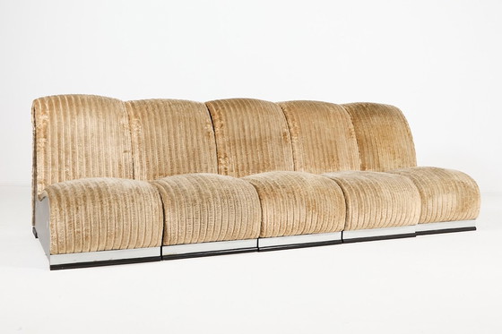 Image 1 of Conjunto de asientos italiano de estilo moderno de mediados de siglo, década de 1970.