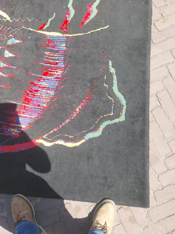 Image 1 of 1 tapis éclectique multicolore 225 x 160 cm années 1980