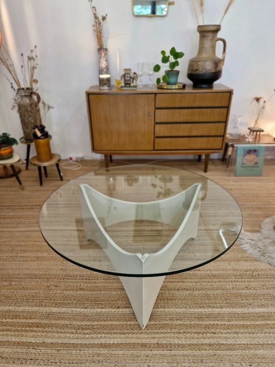 Image 1 of Vintage space age coffeetable wit /glas 70s