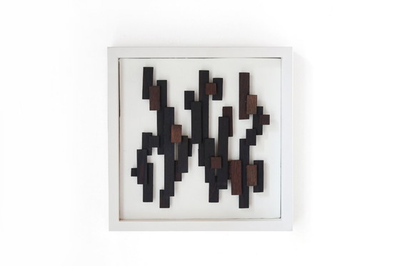 Image 1 of Œuvre d'art tridimensionnelle en bois de wengé