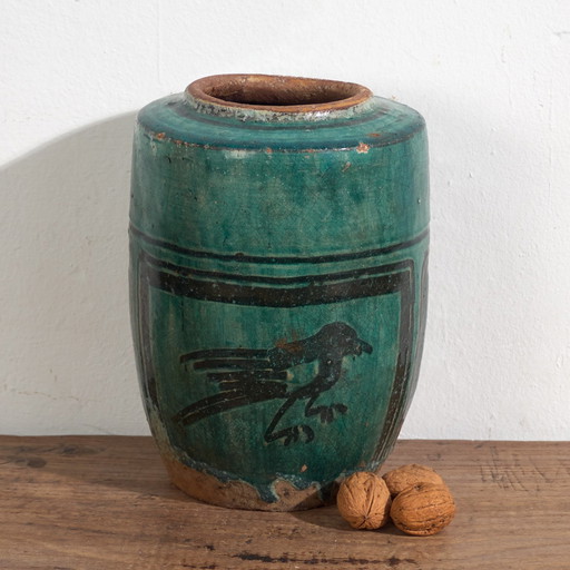 Antieke groene vaas (ca. 1820) #39