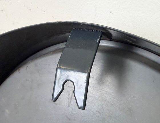 Image 1 of Donkergrijze industriële fabriekswandklok van Pragotron, jaren 60.