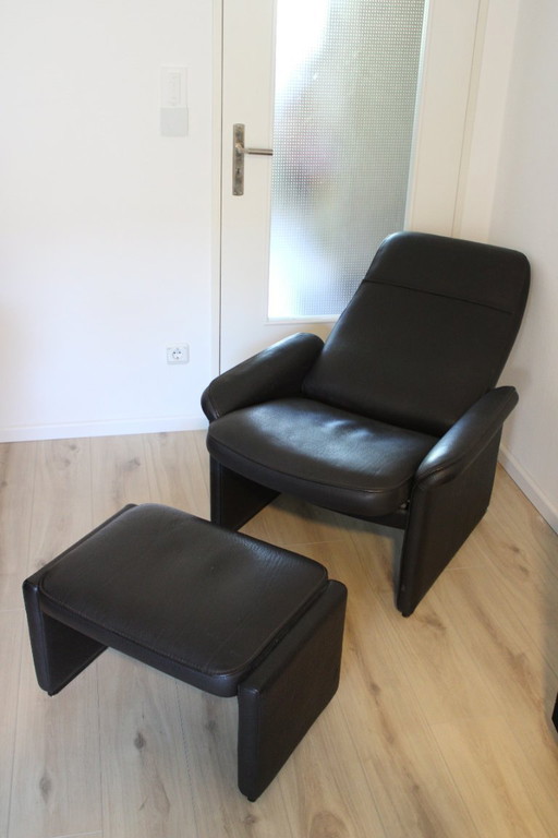 De Sede DS-55 fauteuil met bijpassende voetenbank