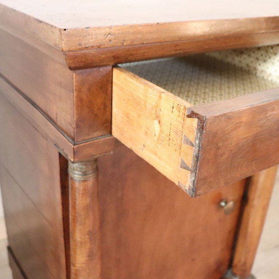 Pair of antique nightstands in solid walnut, Italy early 19th century, Wood, Brown, Classicisme (photo 15 of 15)