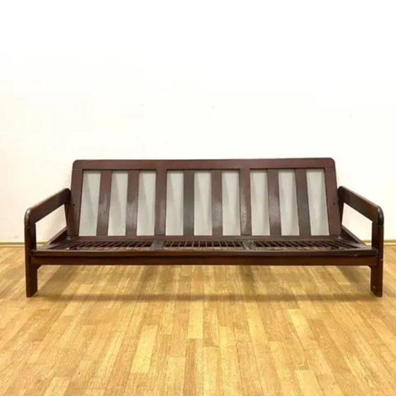 Image 1 of Retro Sofa, Solid Wood Frame, 1970s, Central Europe