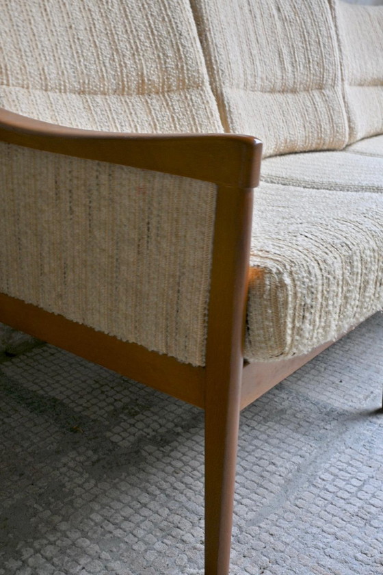 Image 1 of Divano a tre posti di metà secolo in teak e tessuto