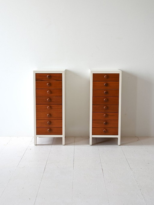 Vintage bedside tables with drawers