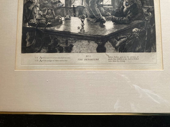 Image 1 of Tissot 1881 4 Etchings ‘The Prodigal Son’