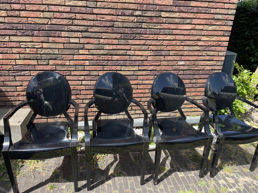 4 x black kartell chair (ghost chair black)