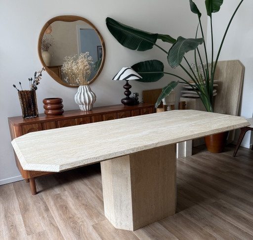 Vintage Travertine Dining Table – eettafels